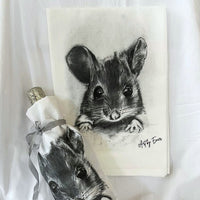 Adorable Little Grey Mouse Flour Sack Towel