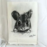 Little Grey Mouse Flour Sack Towel
