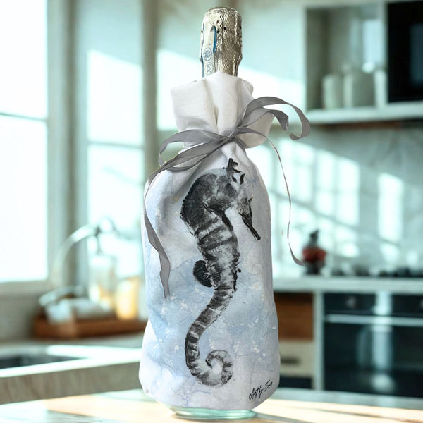 Flour sack towels used to wrap a gift