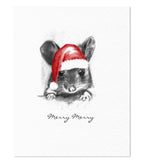 Merry Merry Little Grey Santa Mouse Card