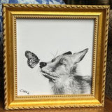 Butterfly Kiss Gold Frame Giclee Print